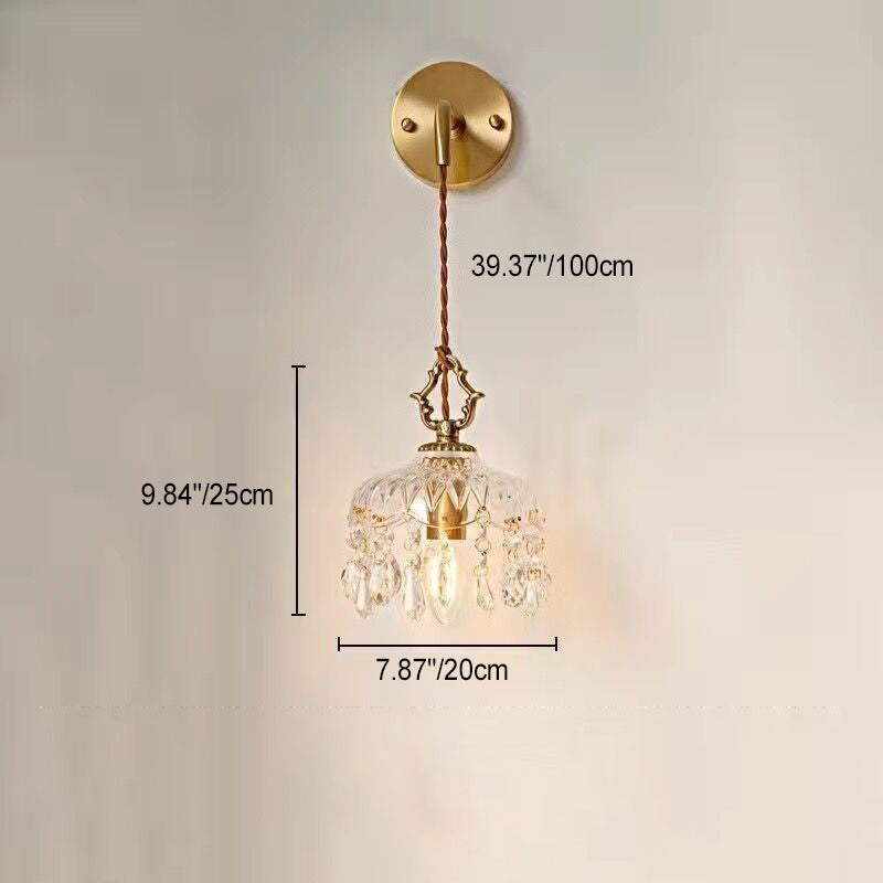 Teardrop Iron Glass Living Wall Lamp