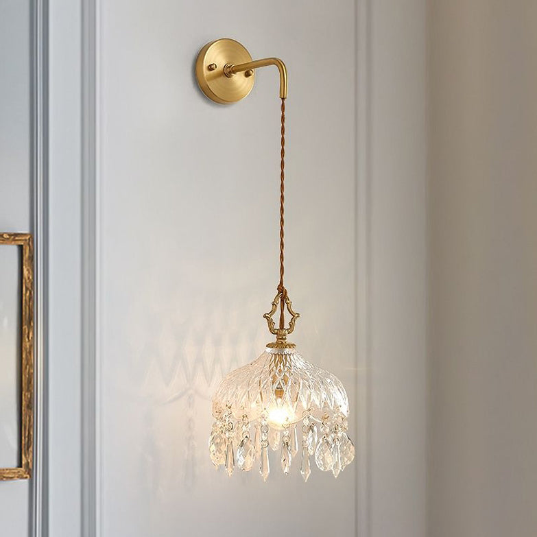 Teardrop Iron Glass Living Wall Lamp