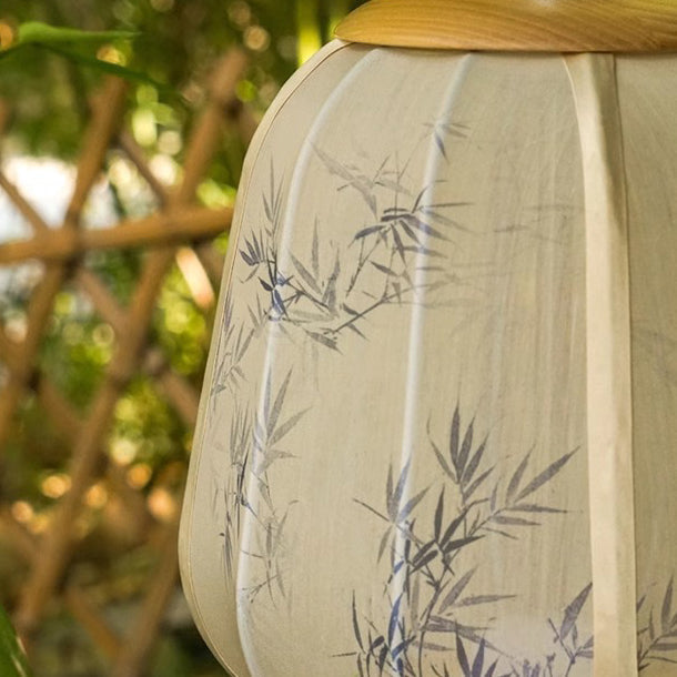 Cylinder Wood Fabric Living Table Lamp