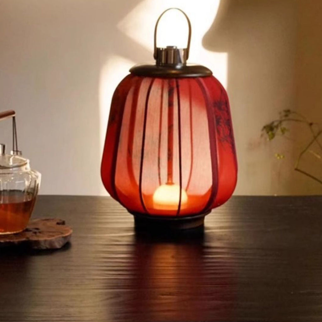 Cylinder Wood Fabric Living Table Lamp