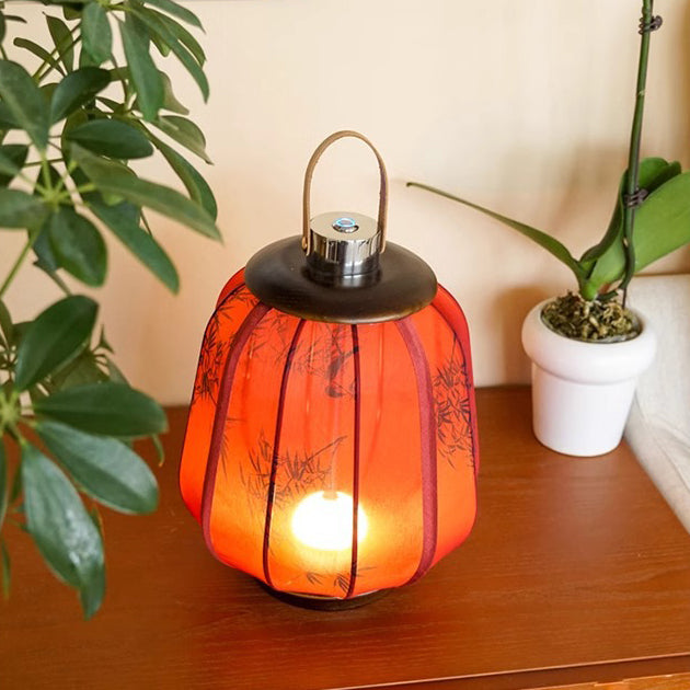 Cylinder Wood Fabric Living Table Lamp