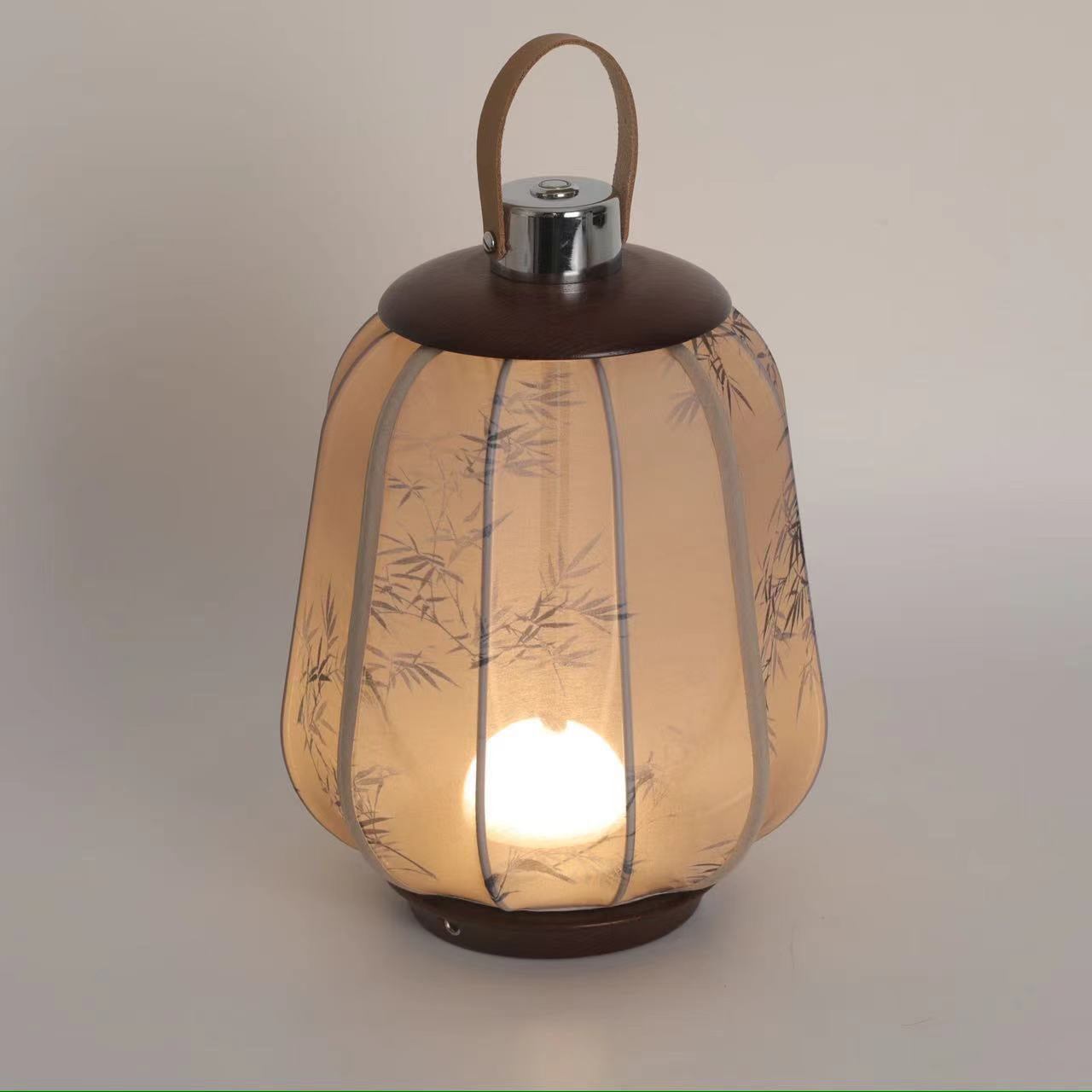 Cylinder Wood Fabric Living Table Lamp