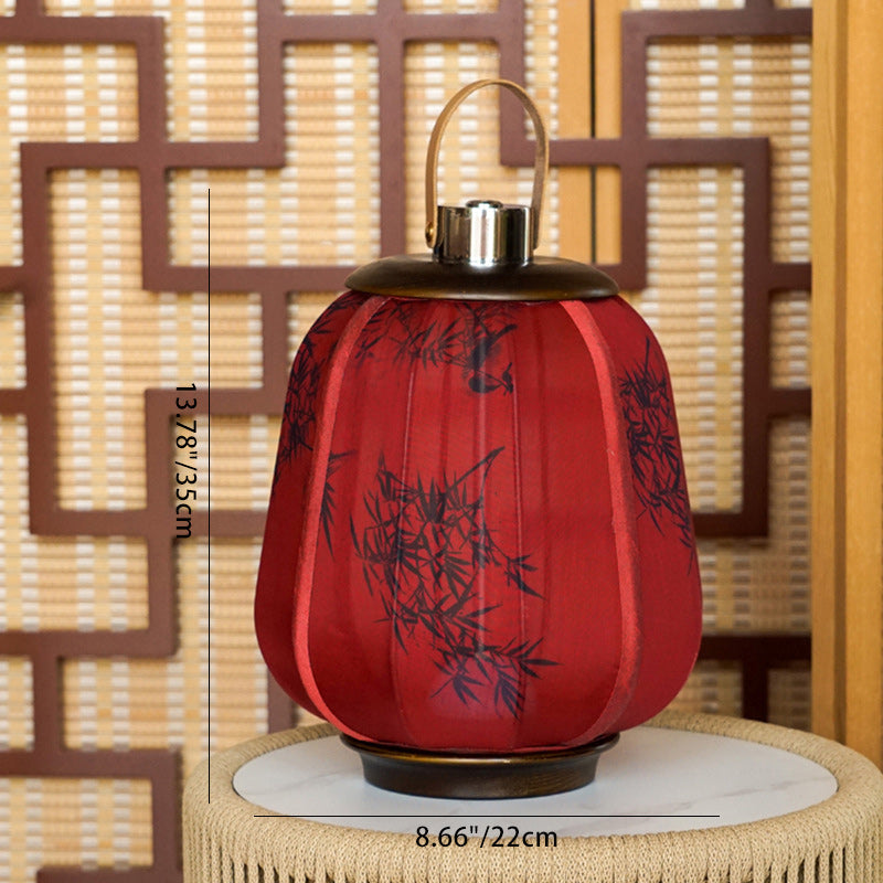Cylinder Wood Fabric Living Table Lamp