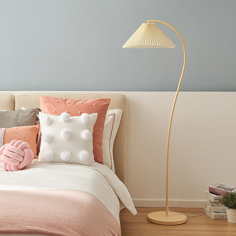 Cone Iron Fabric Living Floor Lamp