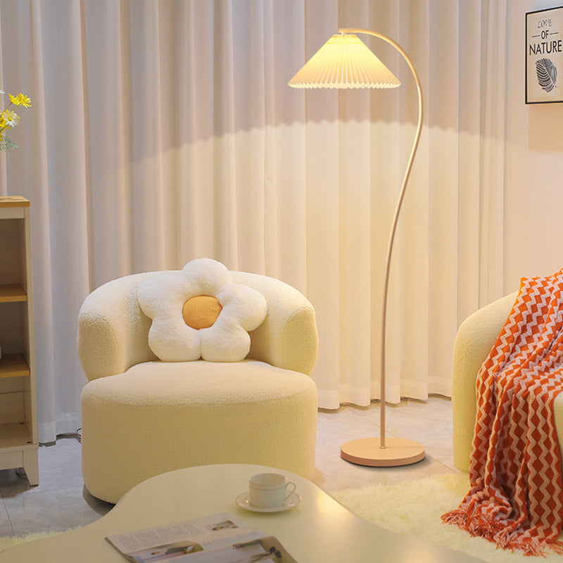 Cone Iron Fabric Living Floor Lamp