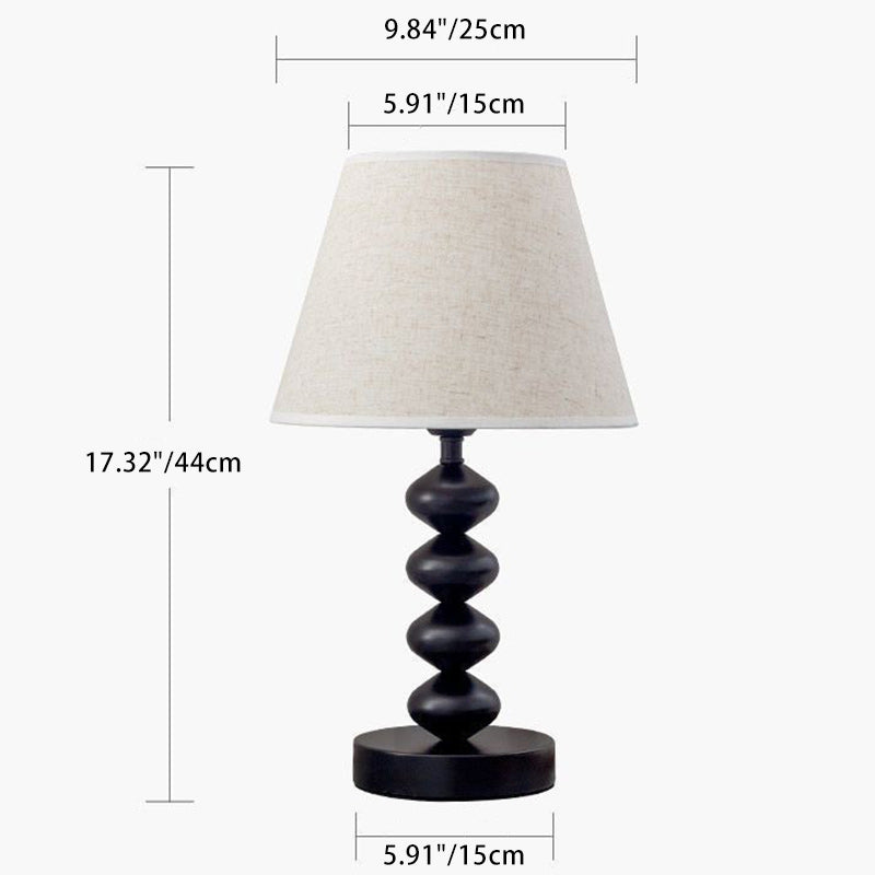 Drum Iron Fabric Living Table Lamp