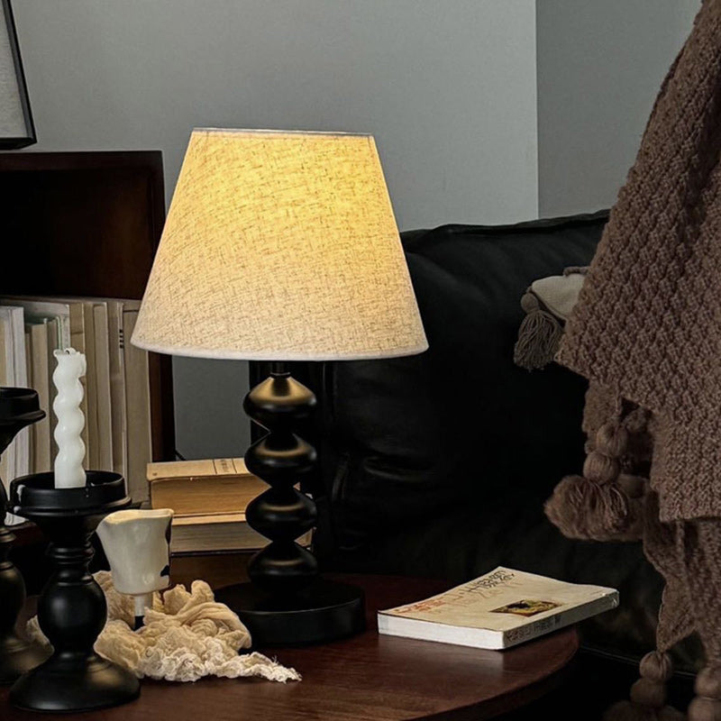 Drum Iron Fabric Living Table Lamp