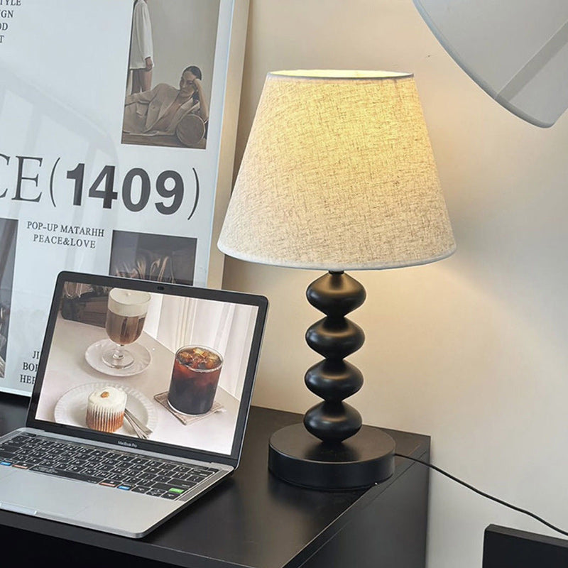 Drum Iron Fabric Living Table Lamp