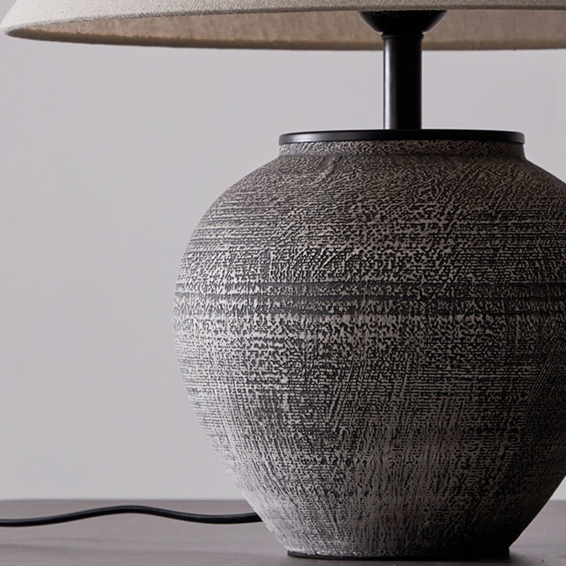 Drum Ceramic Fabric Living Table Lamp