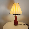 Drum Wood Fabric Living Table Lamp