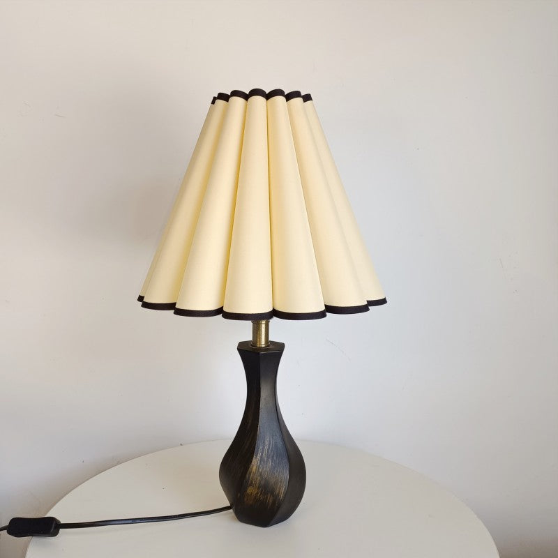 Drum Wood Fabric Living Table Lamp