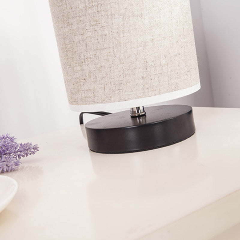 Cylinder Iron Fabric Living Table Lamp