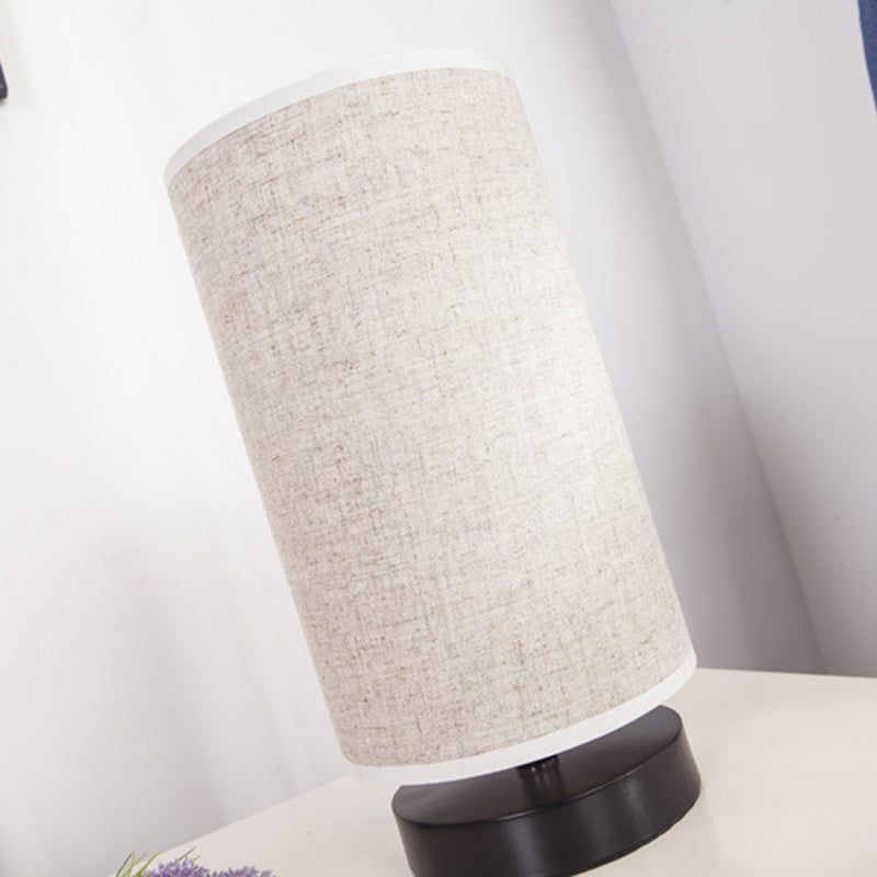 Cylinder Iron Fabric Living Table Lamp