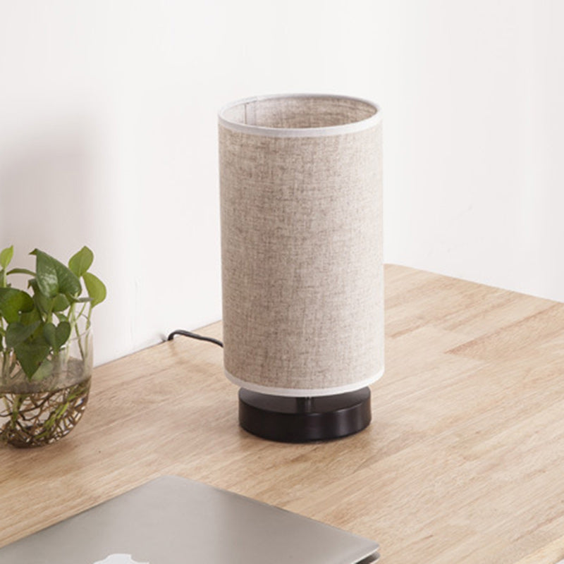Cylinder Iron Fabric Living Table Lamp