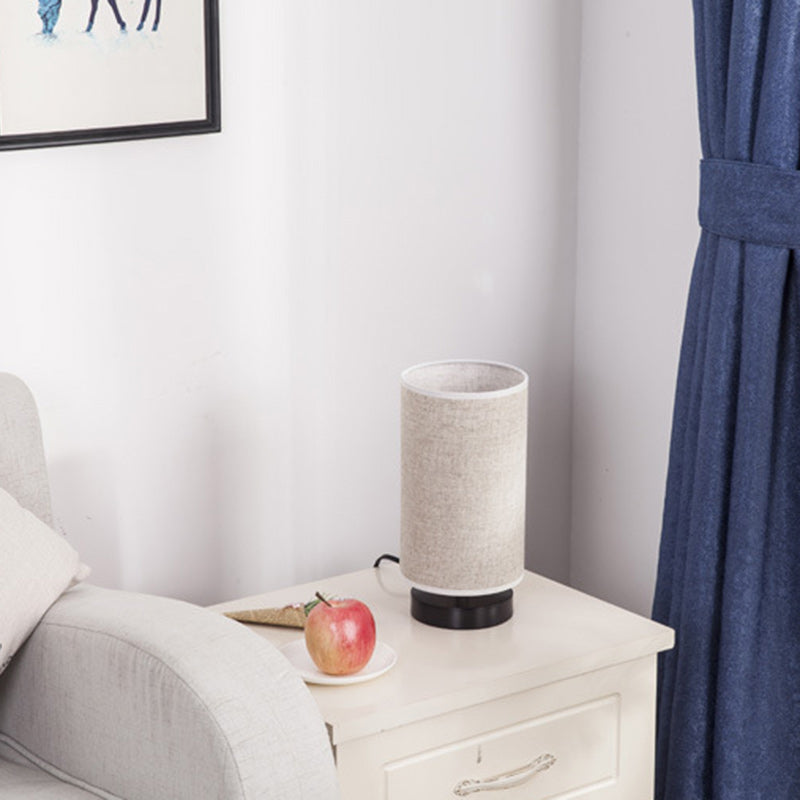 Cylinder Iron Fabric Living Table Lamp
