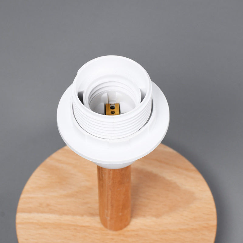 Cylinder Wood Fabric Living Table Lamp