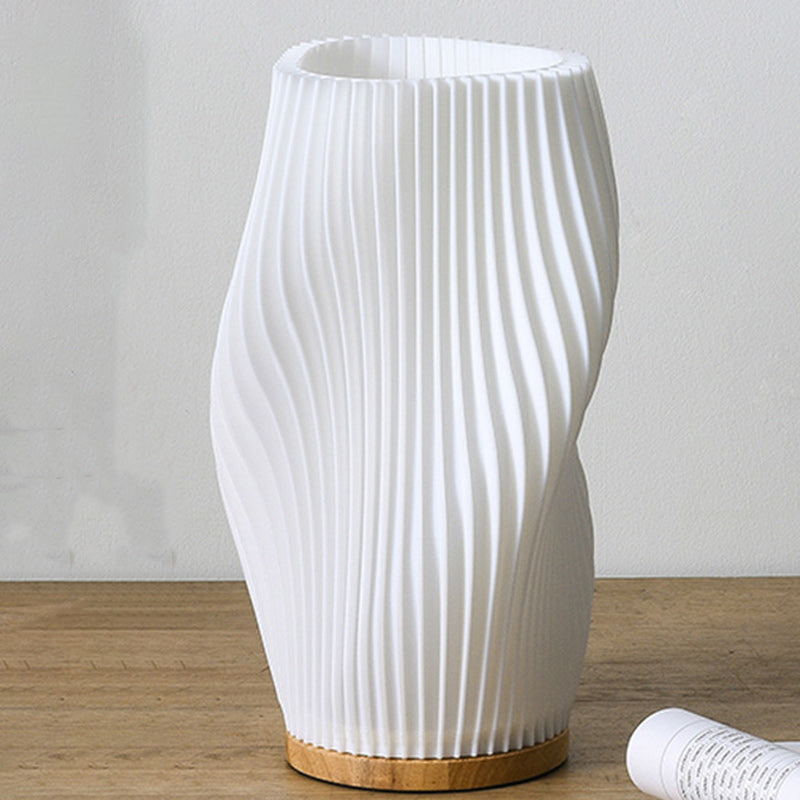 Column Wood Plastic Living Table Lamp