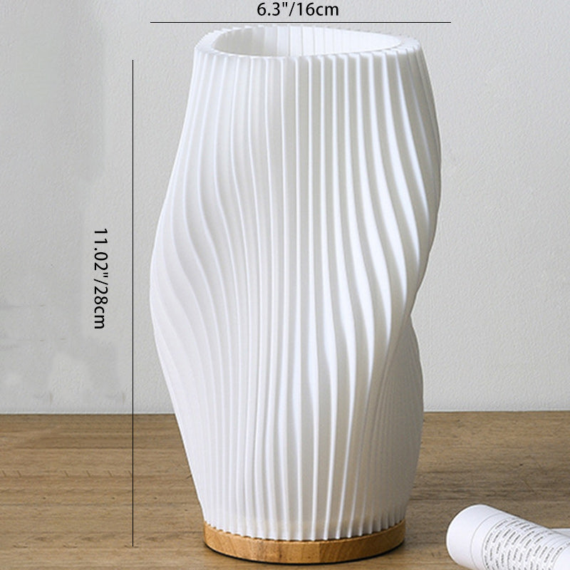 Column Wood Plastic Living Table Lamp