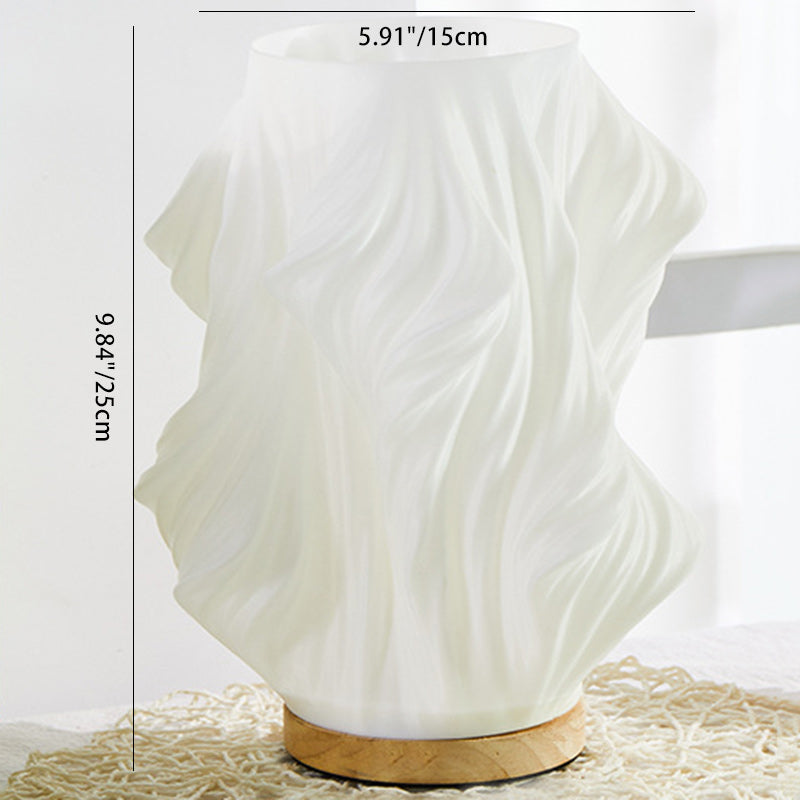Column Wood Plastic Living Table Lamp