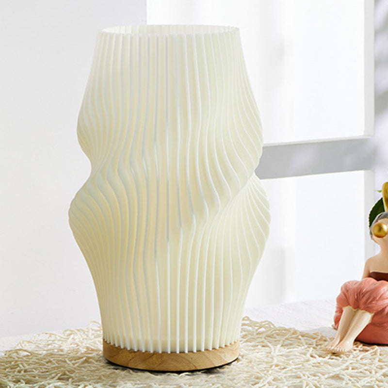 Column Wood Plastic Living Table Lamp