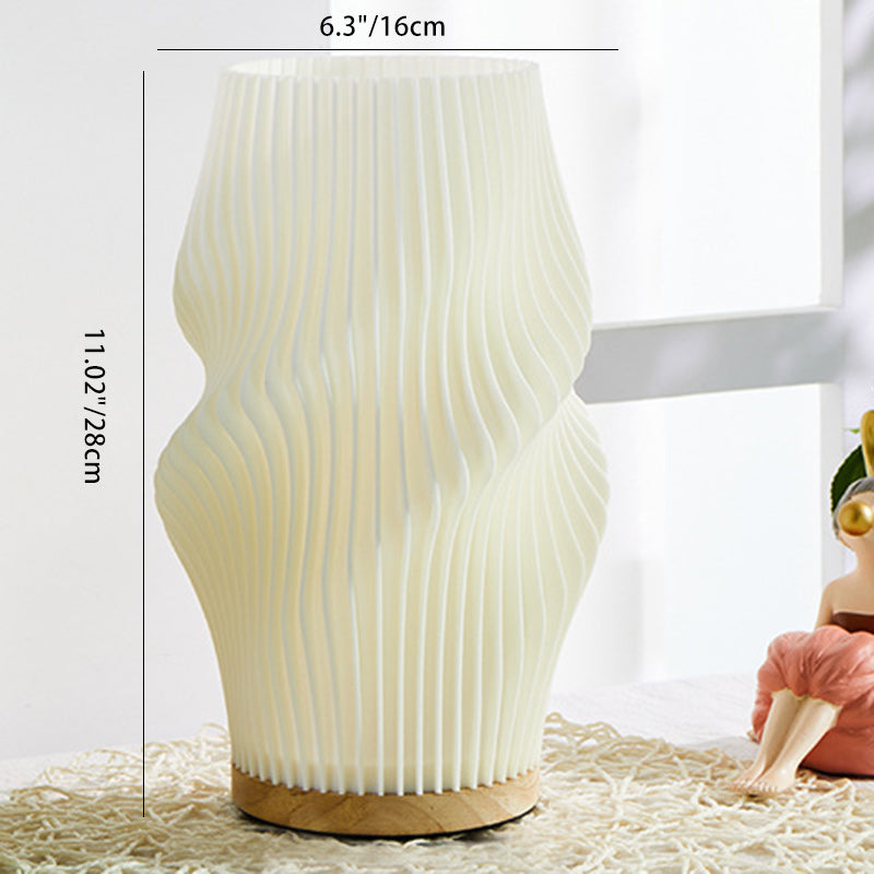 Column Wood Plastic Living Table Lamp