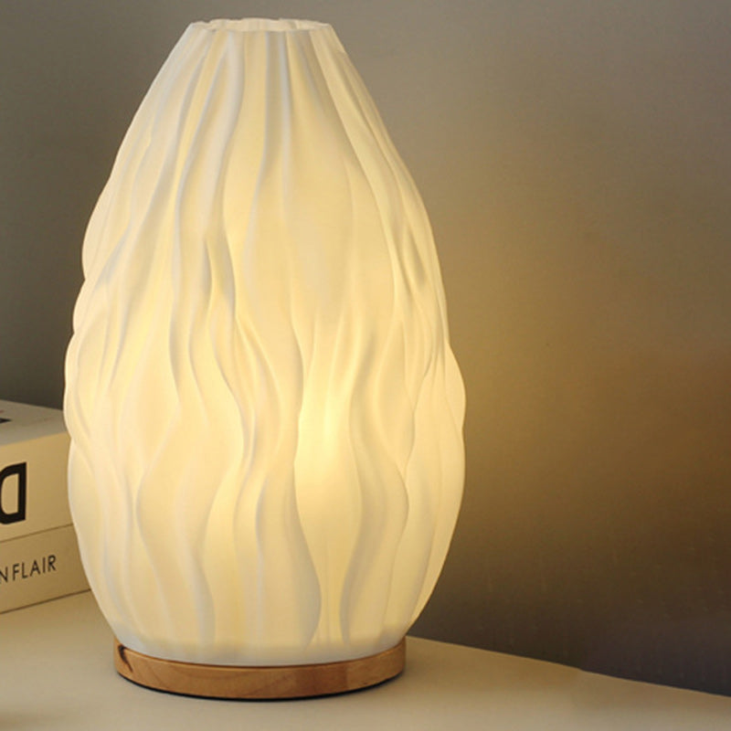 Column Wood Plastic Living Table Lamp