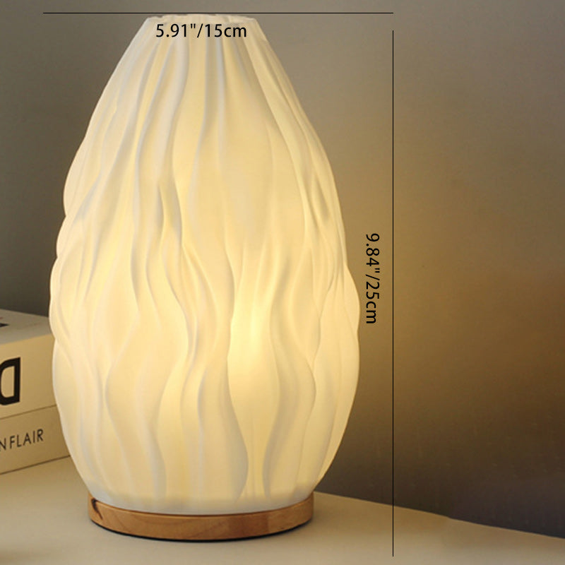 Column Wood Plastic Living Table Lamp