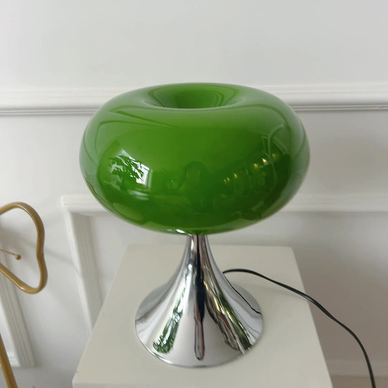 Round Steel Glass Living Table Lamp