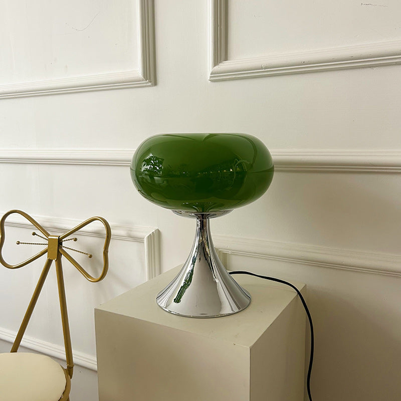 Round Steel Glass Living Table Lamp