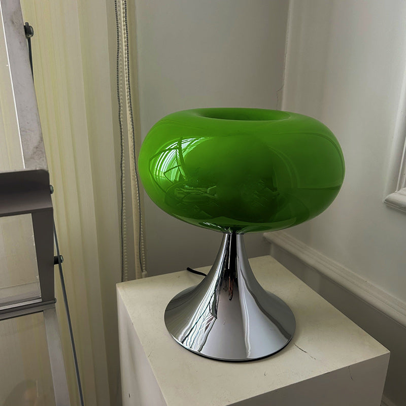 Round Steel Glass Living Table Lamp