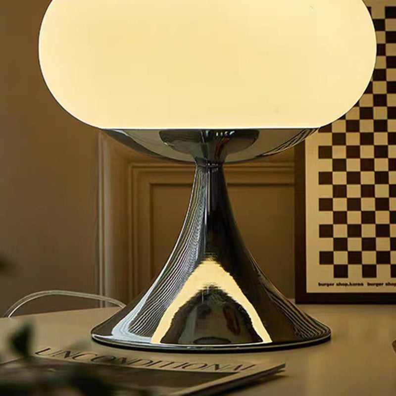 Round Steel Glass Living Table Lamp