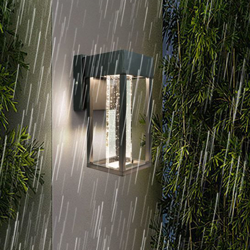 Rectangular Aluminum Glass Garden Outdoor Light