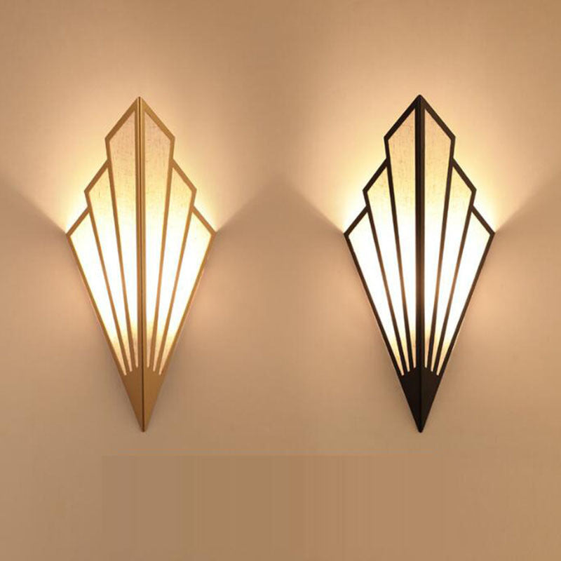 Triangle Iron Fabric Living Wall Lamp