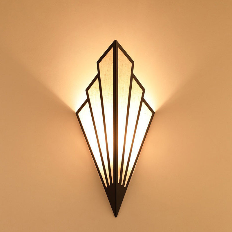 Triangle Iron Fabric Living Wall Lamp