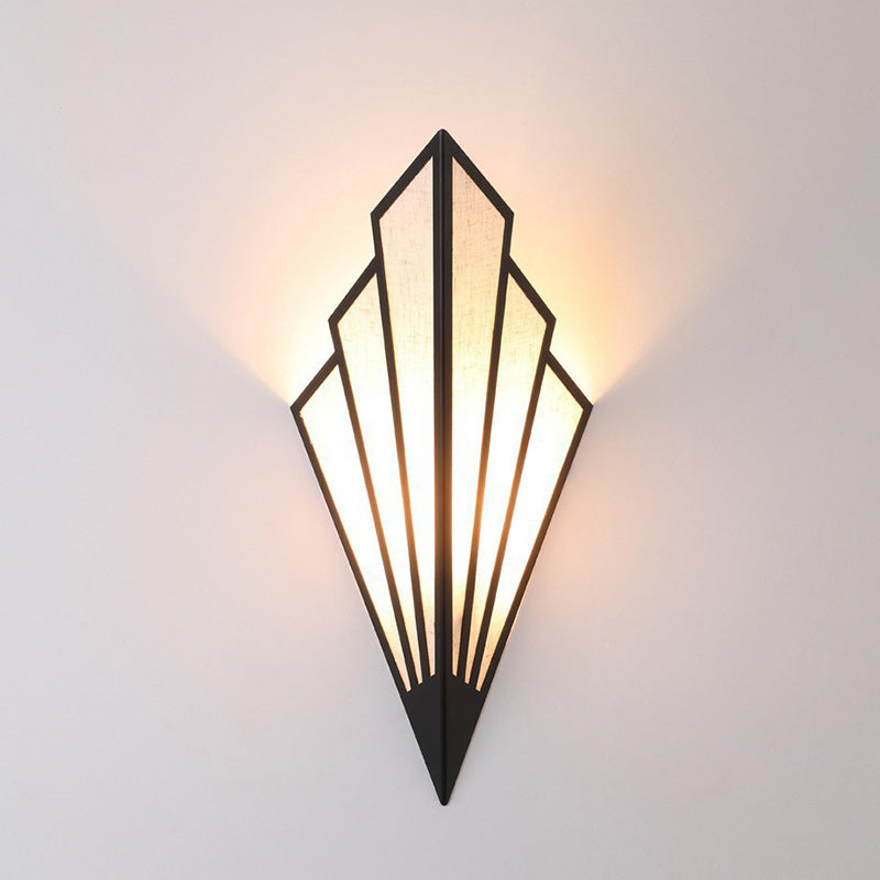 Triangle Iron Fabric Living Wall Lamp
