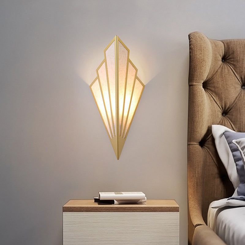 Triangle Iron Fabric Living Wall Lamp