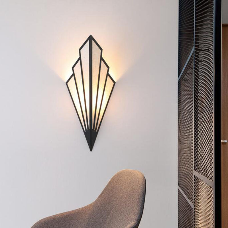 Triangle Iron Fabric Living Wall Lamp