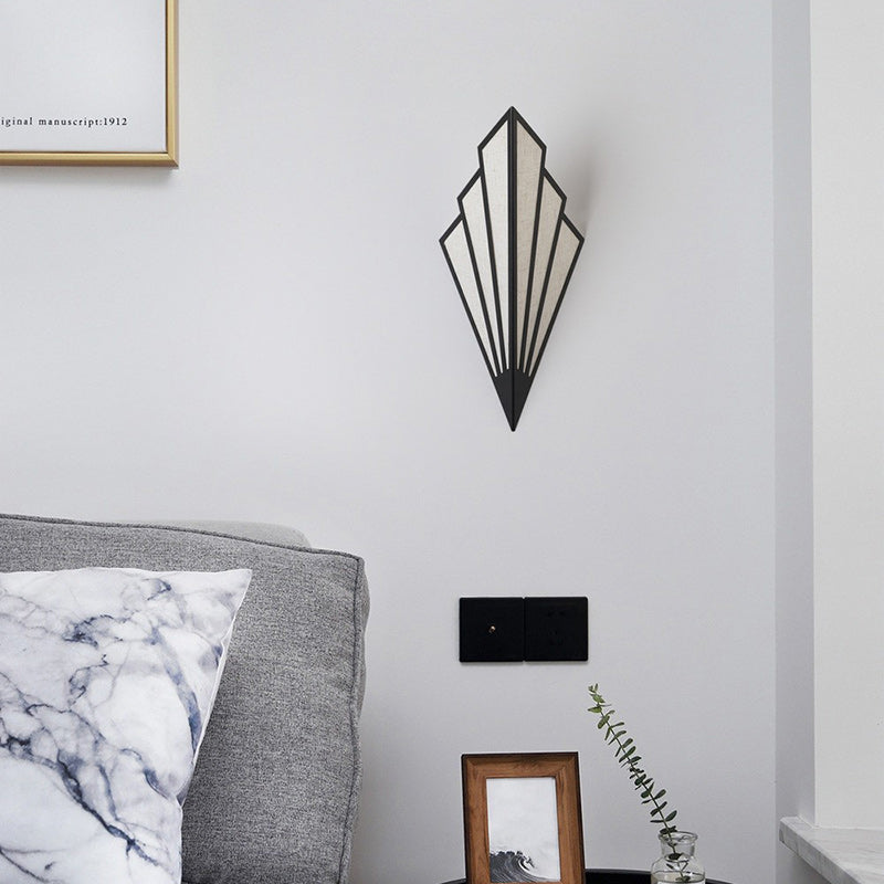 Triangle Iron Fabric Living Wall Lamp