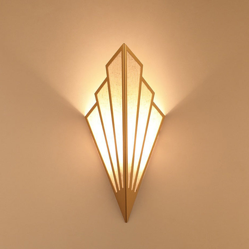 Triangle Iron Fabric Living Wall Lamp