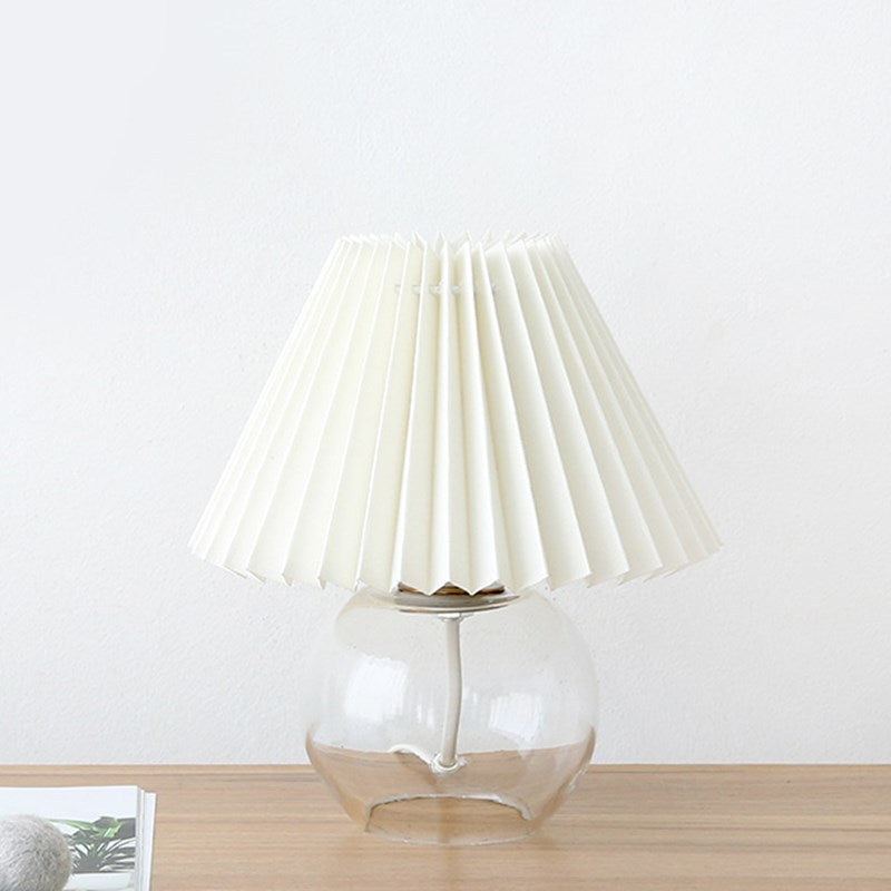 Dome Glass Fabric Living Table Lamp