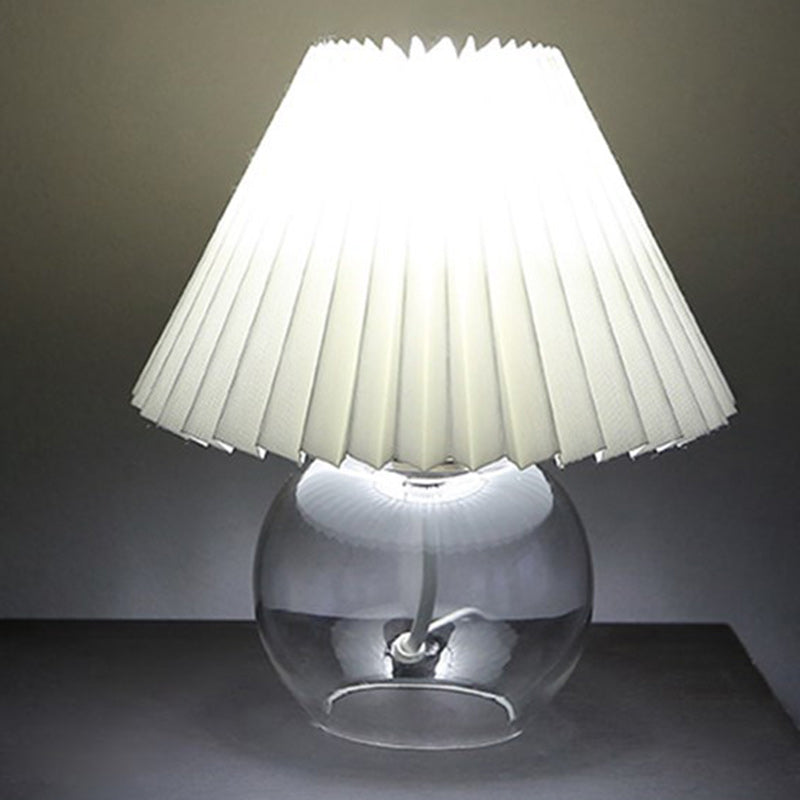 Dome Glass Fabric Living Table Lamp