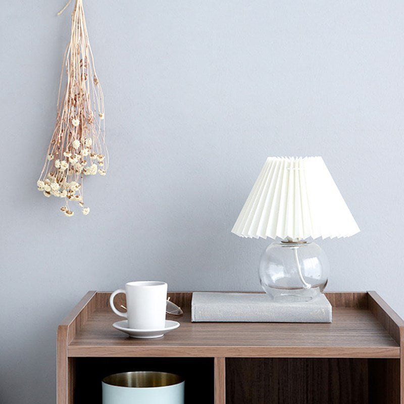 Dome Glass Fabric Living Table Lamp
