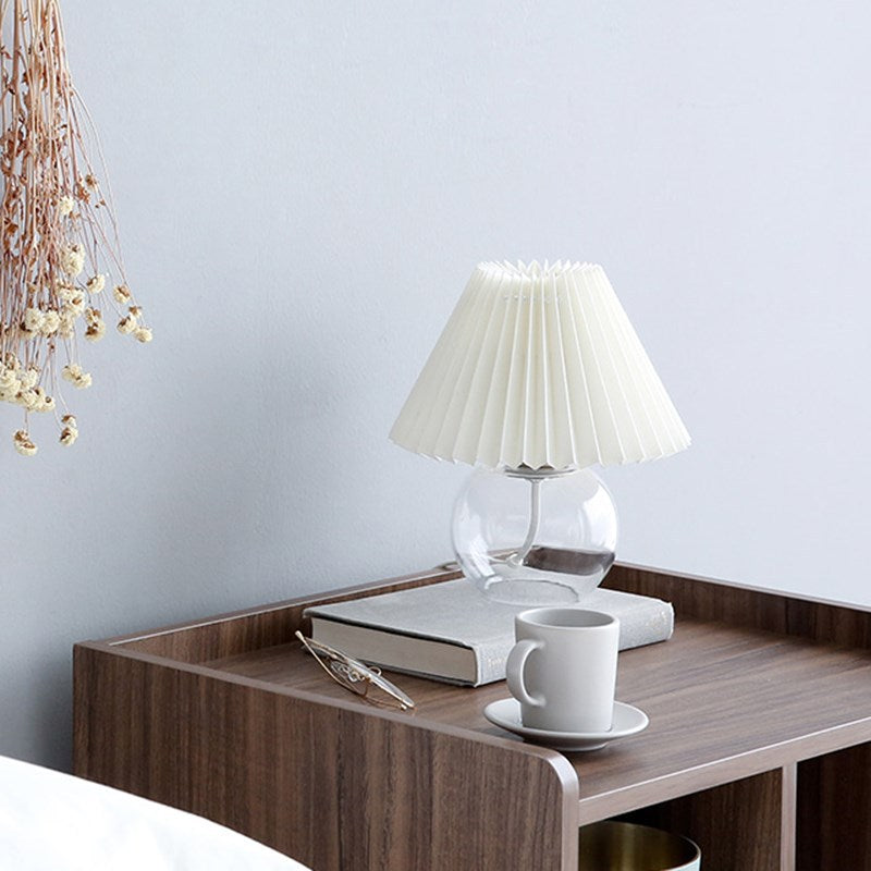 Dome Glass Fabric Living Table Lamp