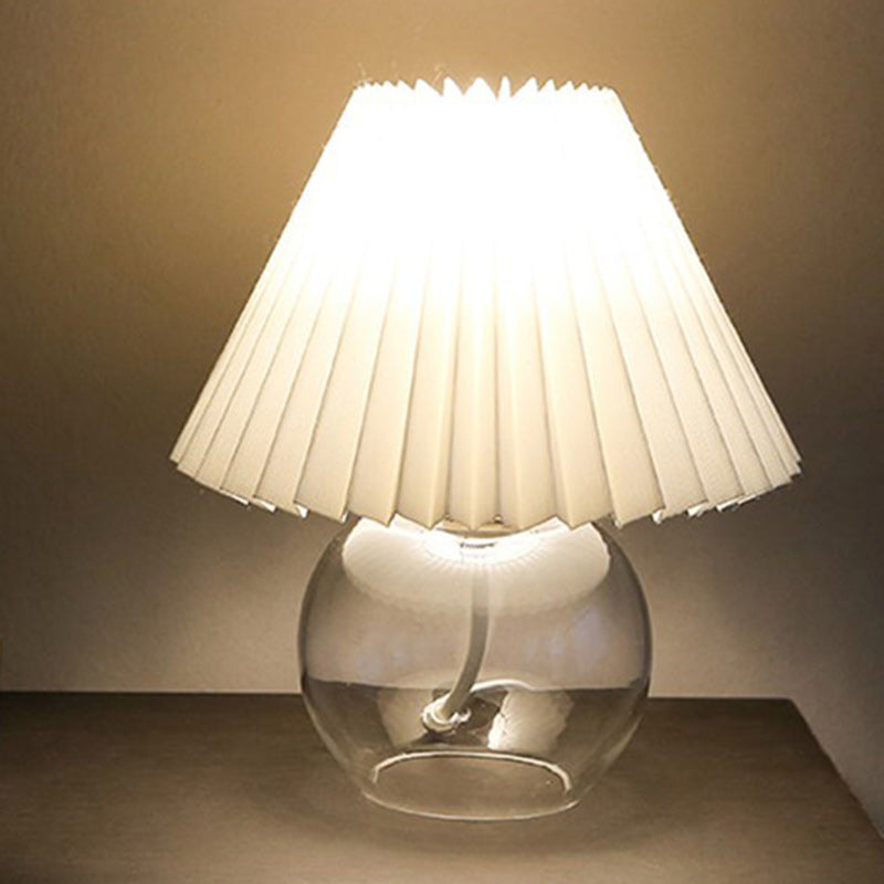Dome Glass Fabric Living Table Lamp