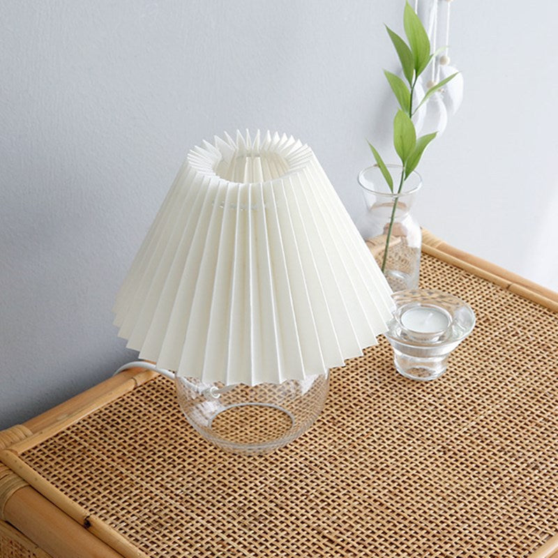Dome Glass Fabric Living Table Lamp