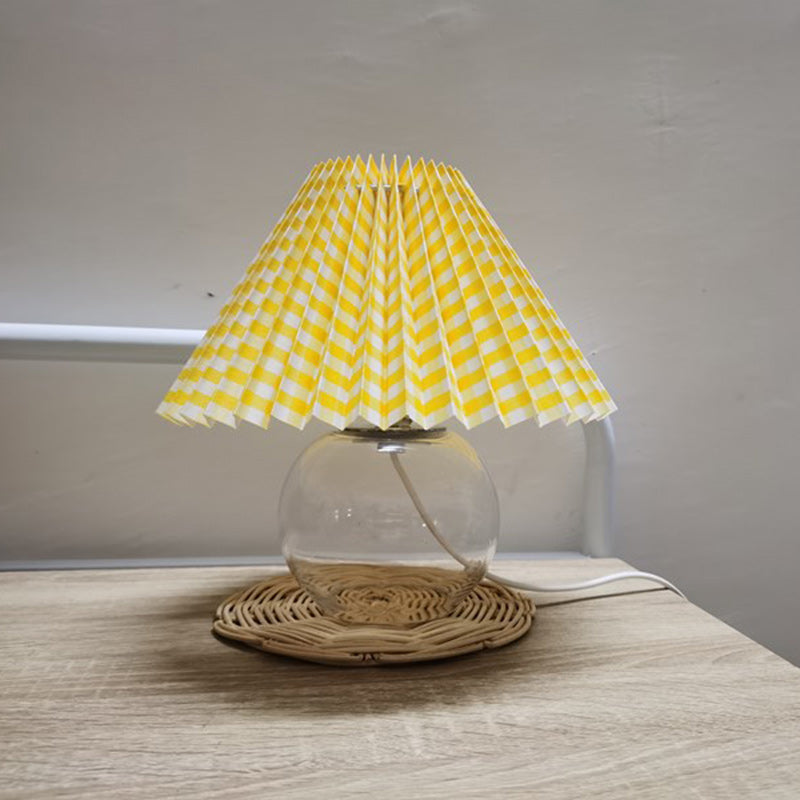 Dome Glass Fabric Living Table Lamp
