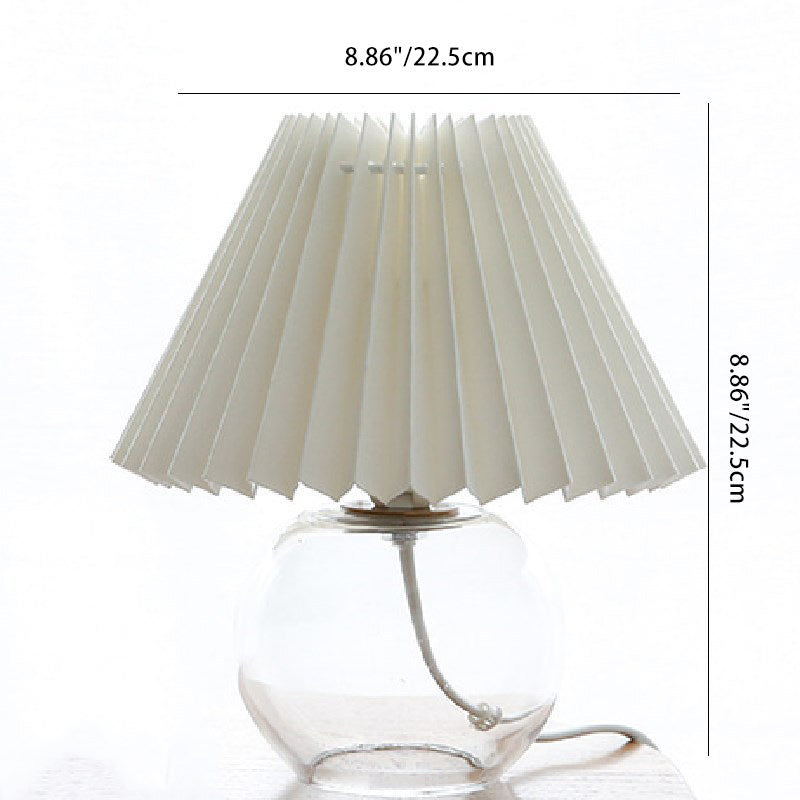 Dome Glass Fabric Living Table Lamp