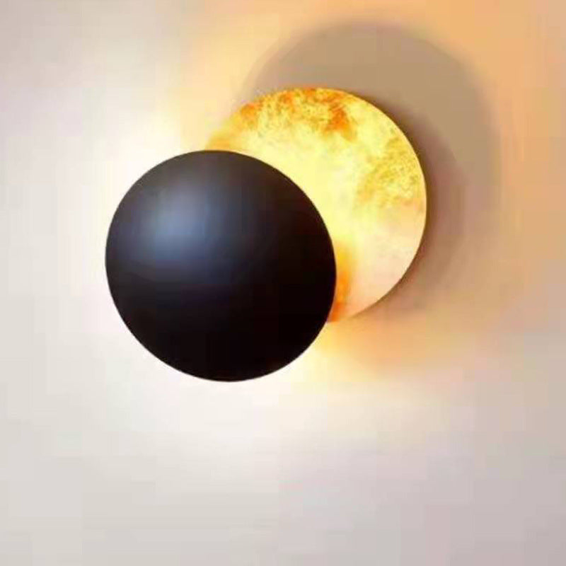Round Iron Living Room Wall Lamp