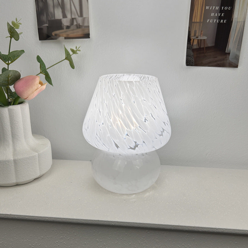 Oval Glass Living Room Table Lamp