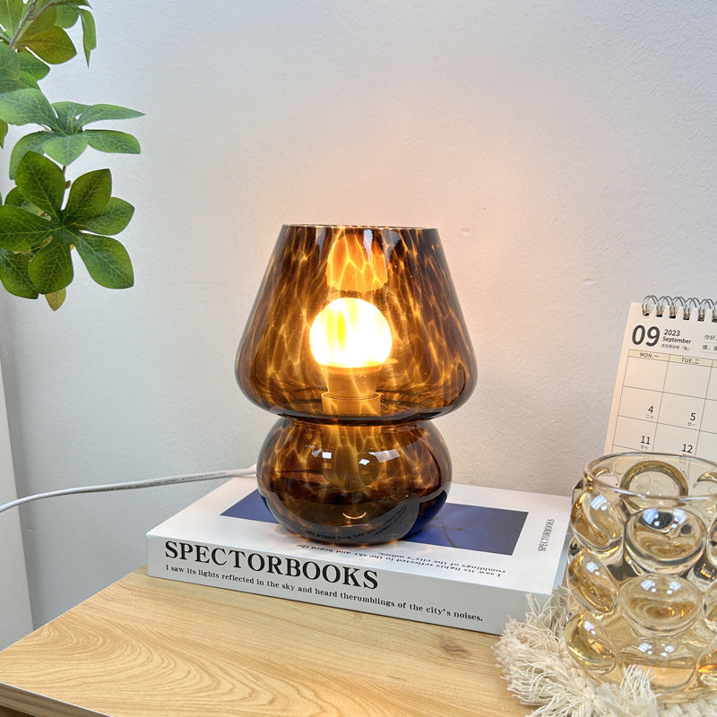 Oval Glass Living Room Table Lamp